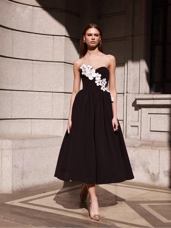 Bronx and Banco Dresses & Skirts - Bronx and Banco Inara Floral Applique Midi-Dress